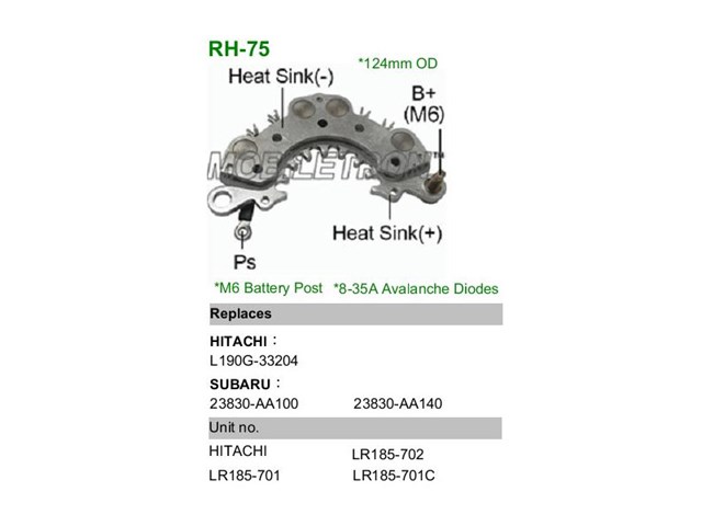 Діодний міст генератора RH-75