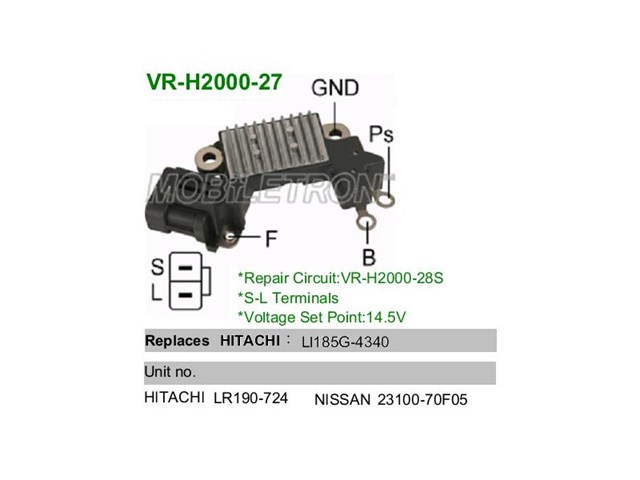 Реле регулятор генератора VR-H2000-27