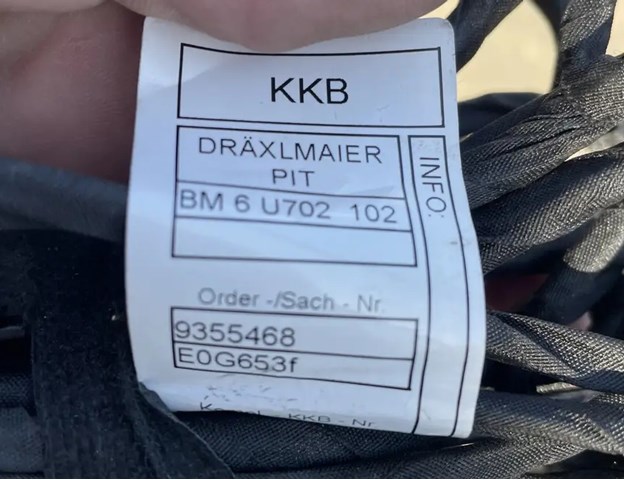 61129355468 BMW Кабель (провод) парктроника бампера переднего купить в Николаев