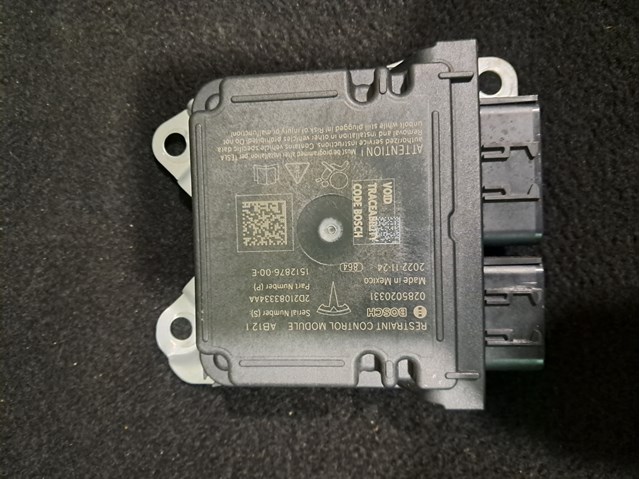 Модуль-процессор управления подушкой безопасности (ЭБУ AIRBAG) 151287600E Tesla Model