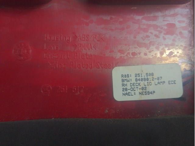 8409012 BMW Фонарь задний правый внутренний купить в Львов