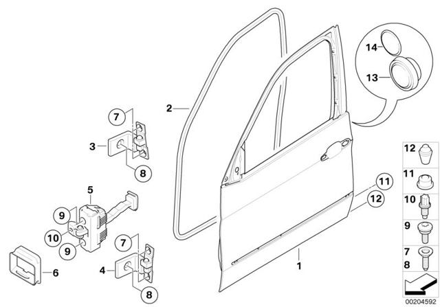 Пассажирская передняя дверь 41517198160 BMW