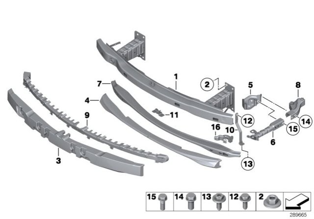 Балка бампера переднего 51117267671 BMW