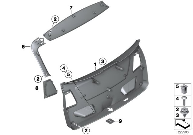 Обшивка-облицовка крышки багажника 51497260242 BMW