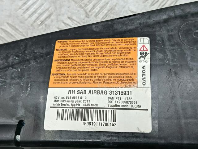 31315931 VOLVO Подушка безопасности (AIRBAG) спинки сиденья правого купить в Днепр