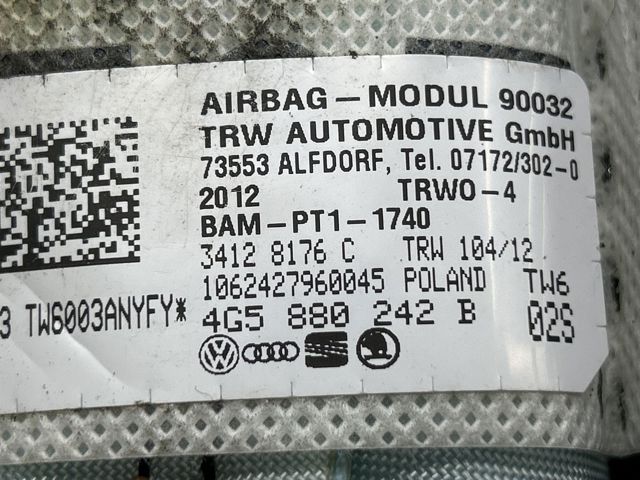4G5880242B VAG Подушка безопасности (AIRBAG) спинки сиденья правого купить в Хмельницкий