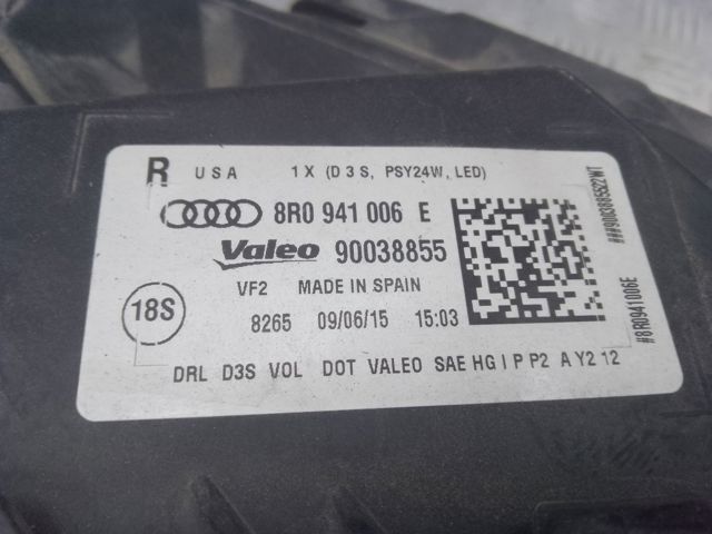 Фара передняя правая 8R0941006E VAG