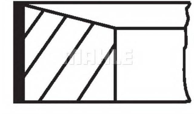 Комплект поршневых колец на 1 цилиндр, STD 011RS001080N0 MAHLE