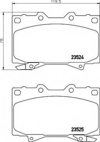 Колодки тормозные дисковые комплект 04465YZZCM TOYOTA