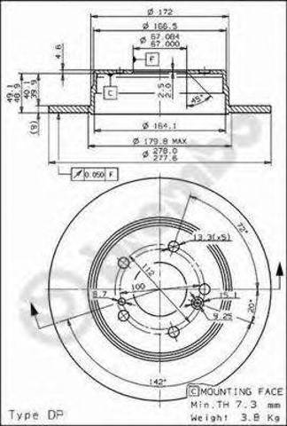 Задний дисковый тормоз 08517831 BREMBO