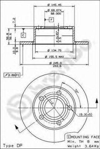 Задний дисковый тормоз 08574311 BREMBO