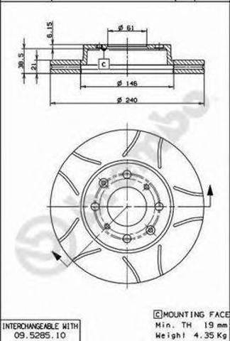 Тормоз дисковый передний 09528575 BREMBO