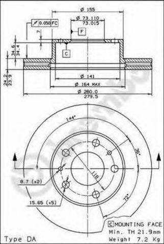 Ротор тормозной 09590414 BREMBO