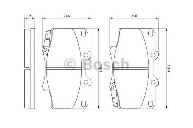 Колодки тормозные дисковые комплект 0986424134 BOSCH