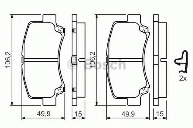 Колодки передние 0986424626 BOSCH