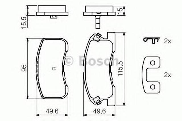 Колодки тормозные дисковые комплект 0986424697 BOSCH