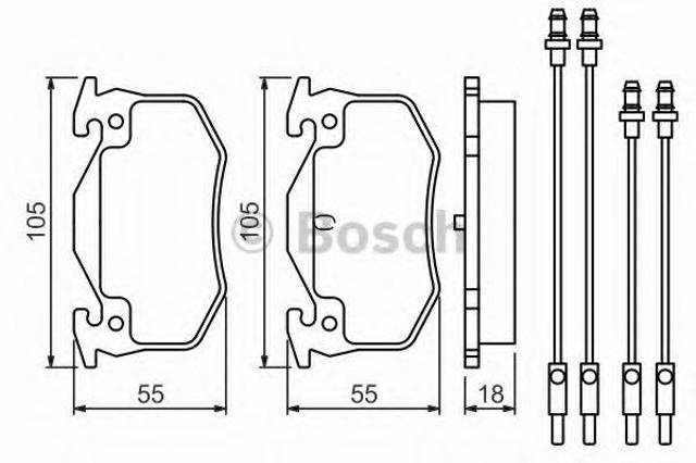 Колодки на тормоз задний дисковый 0986466350 BOSCH