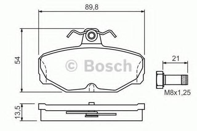 Колодки дисковые  0986469810 BOSCH