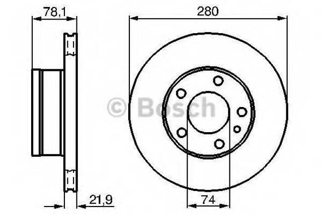 Передний тормозной диск 0986478041 BOSCH