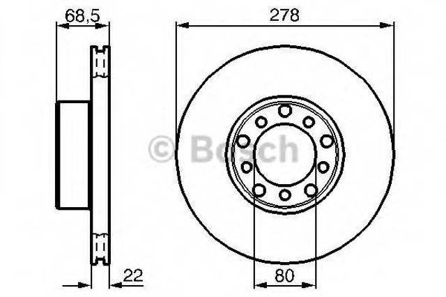 Тормоз дисковый передний 0986478061 BOSCH