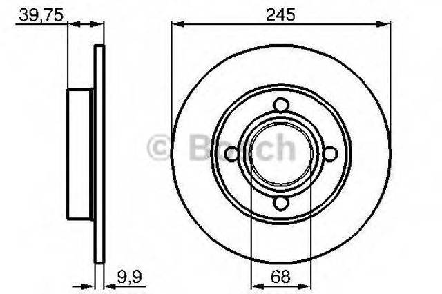 Задний дисковый тормоз 0986478216 BOSCH