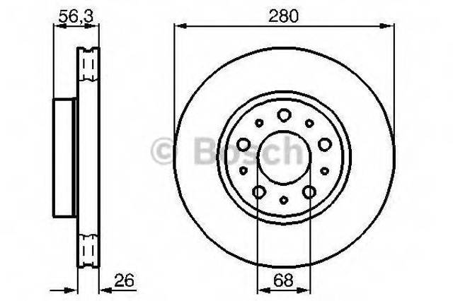 Передний тормозной диск 0986478298 BOSCH