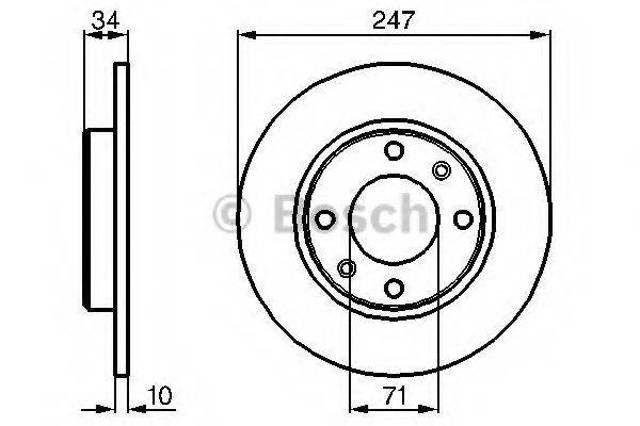 Тормозной диск 0986478359 BOSCH