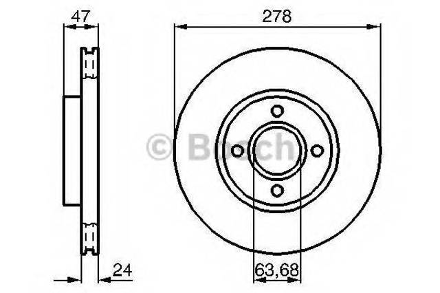 Диск тормозной передний 0986478427 BOSCH