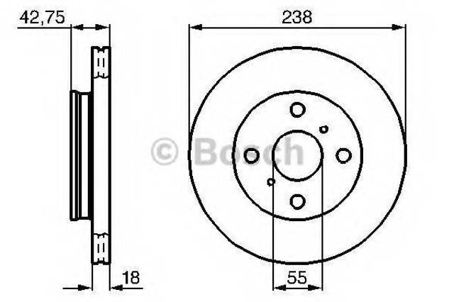 Диск тормозной передний 0986478438 BOSCH