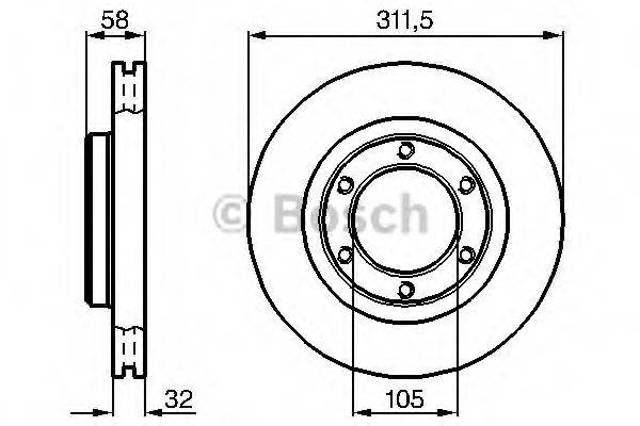 Тормоз дисковый передний 0986478580 BOSCH