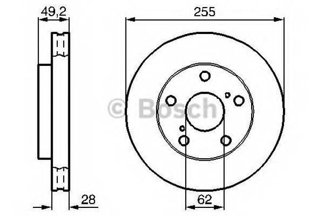 Диск тормозной передний 0986478726 BOSCH