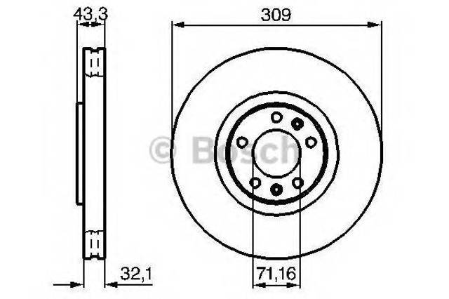 Тормоз дисковый передний 0986479027 BOSCH