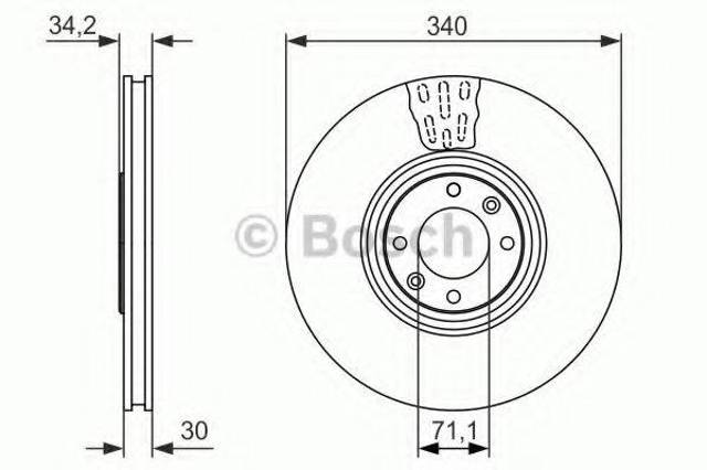 Диск тормозной передний 0986479093 BOSCH