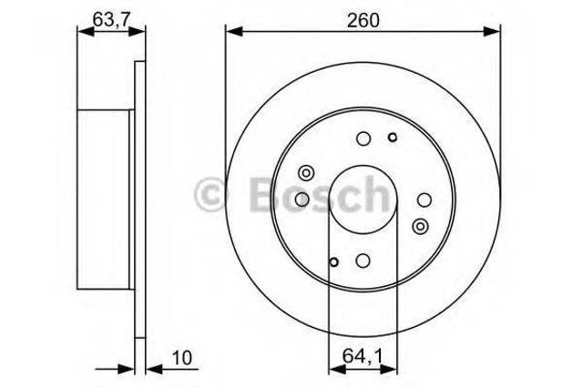 Задний тормозной диск 0986479504 BOSCH