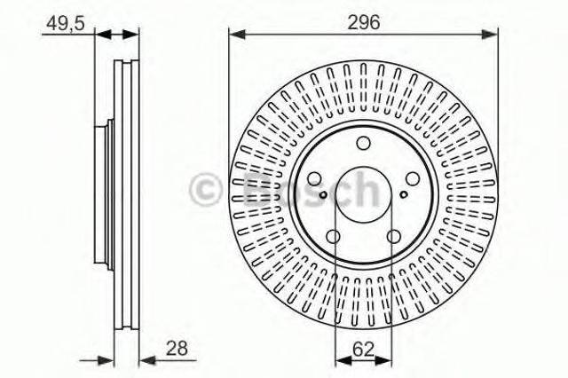 Диск тормозной передний 0986479664 BOSCH