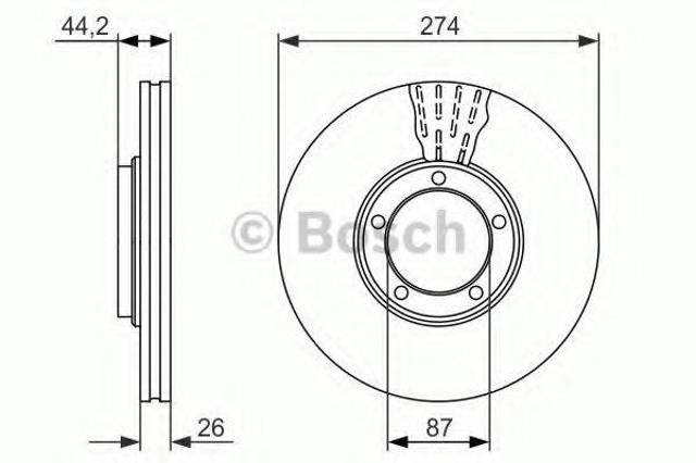 Передний тормозной диск 0986479696 BOSCH
