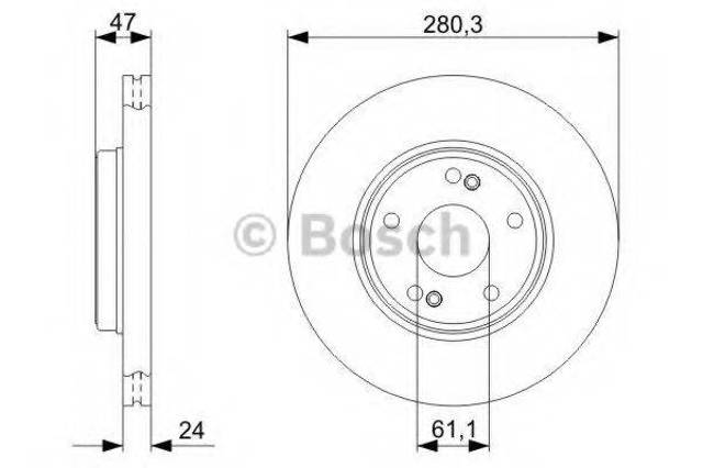 Диск тормозной передний 0986479743 BOSCH