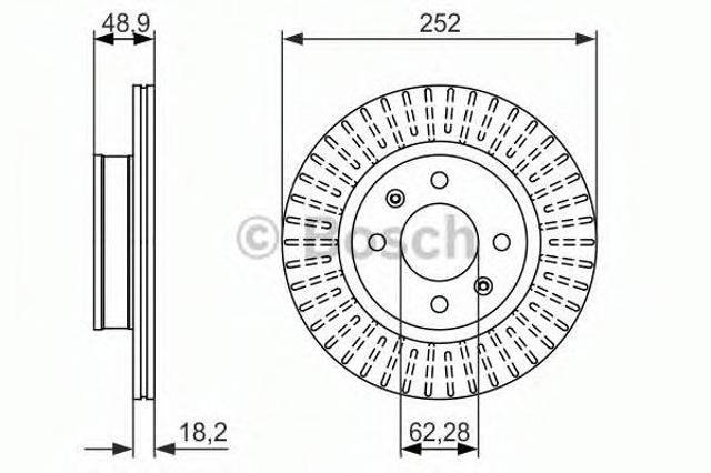 Диск тормозной передний 0986479770 BOSCH