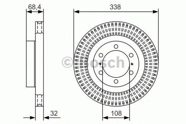 Диск тормозной передний 0986479A65 BOSCH