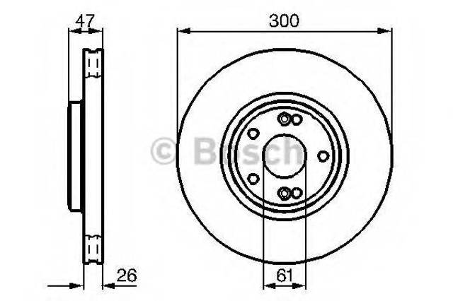 Тормоз дисковый передний 0986479B47 BOSCH