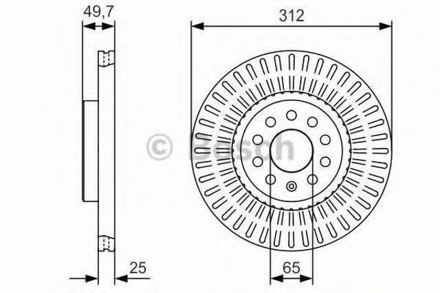 Тормоз дисковый передний 0986479C29 BOSCH