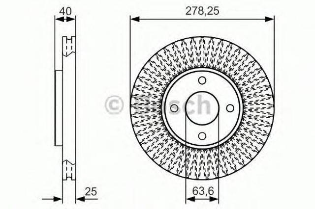 Тормоз дисковый передний 0986479C48 BOSCH