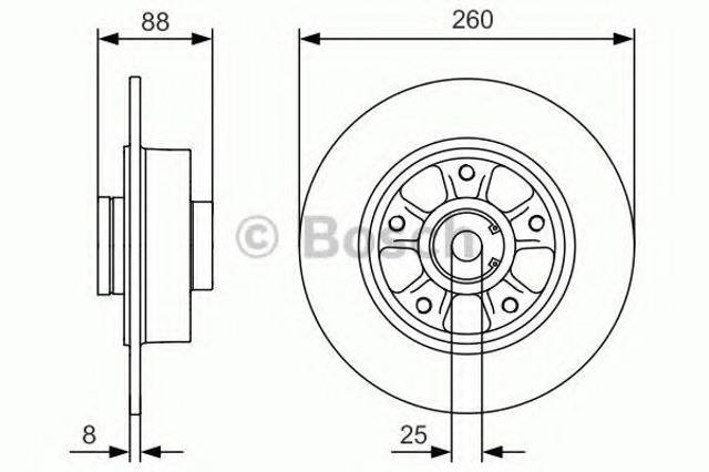 Дисковый тормоз 0986479C87 BOSCH