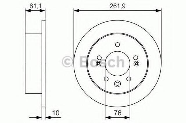 Диск тормозной задний 0986479R09 BOSCH