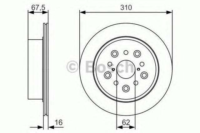 Тормозной диск 0986479R25 BOSCH