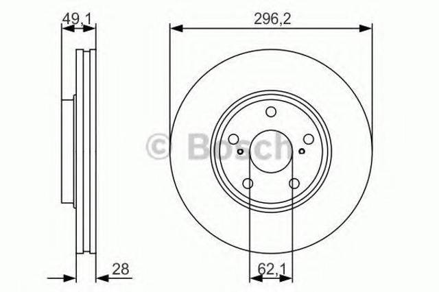 Передний тормозной диск 0986479R28 BOSCH