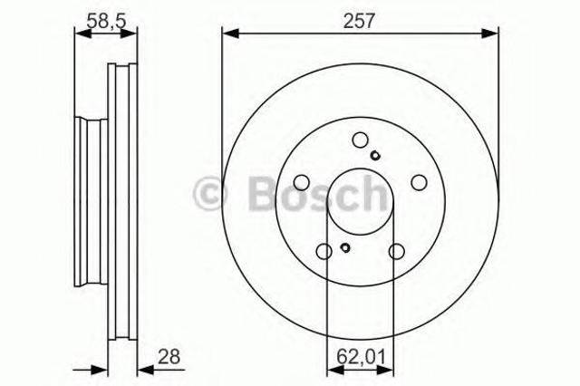 Диск тормозной передний 0986479R53 BOSCH