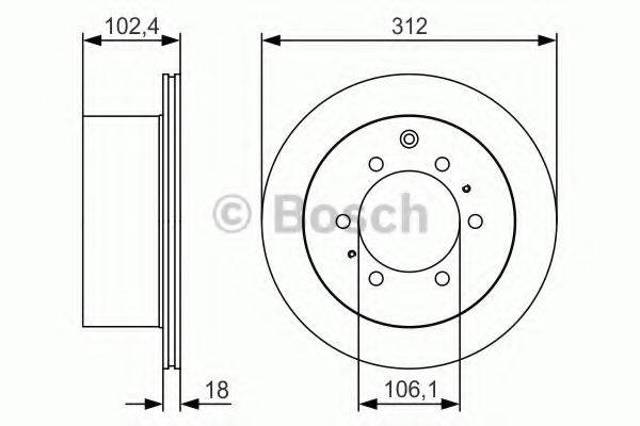 Задний дисковый тормоз 0986479R57 BOSCH