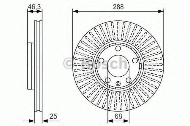 Передний тормозной диск 0986479R82 BOSCH