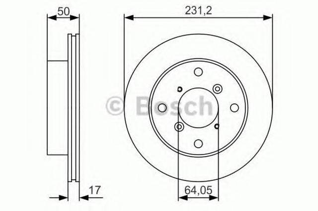 Диск тормозной передний 0986479R96 BOSCH